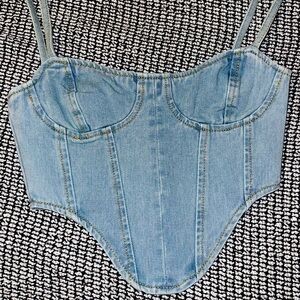 Never Been Worn: Pretty Little Thing Corset Denim Top